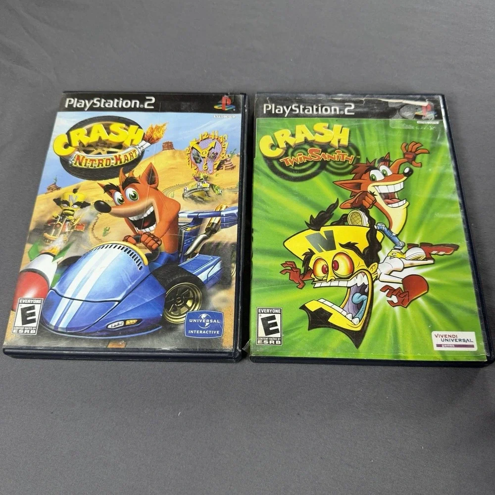 Lot of 2 Playstation 2 Games Crash Nitro Cart and Crash Twinsanity Both CIB
